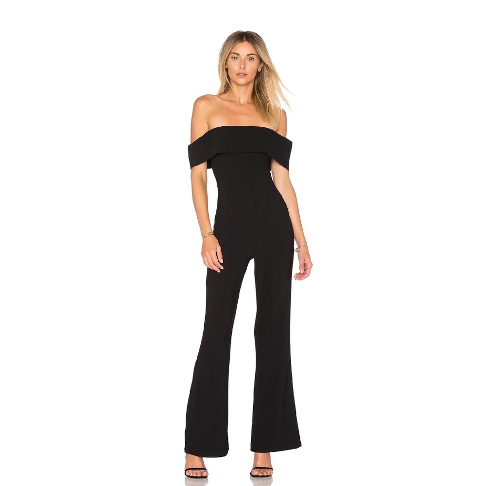 NEW Superdown Aubrey Off Shoulder Jumpsuit Black L62